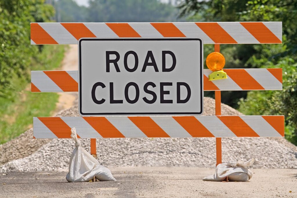 US Traffic Control Road Closure Signage Barricade