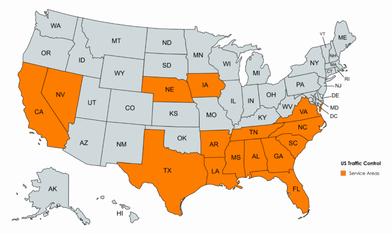 US Traffic Control Service Areas
