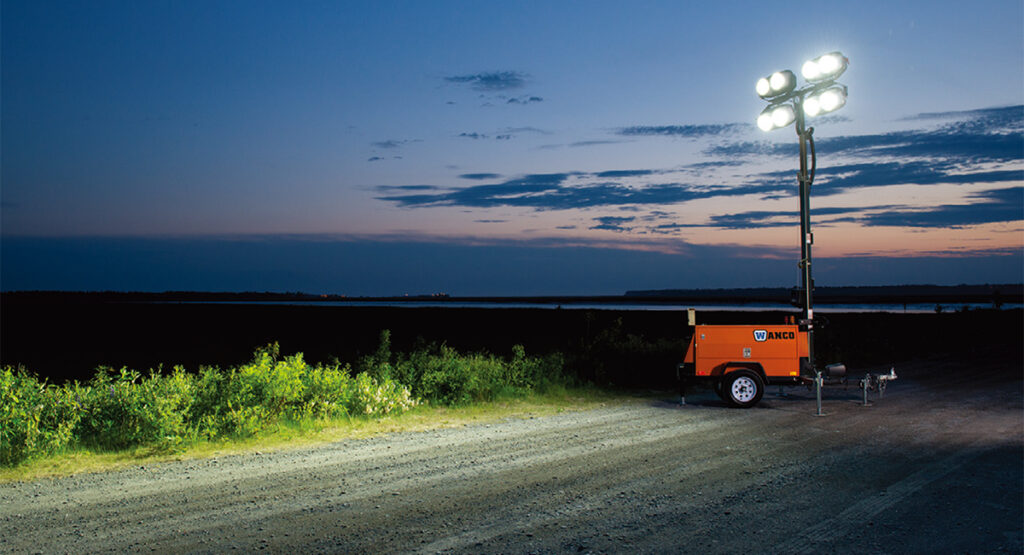 US Traffic Control Temporary Light Towers Night Work